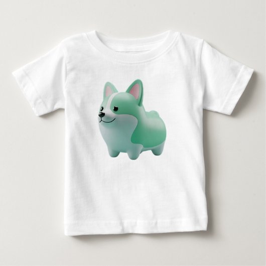 Schattig Mintgroen 3D Gestileerd Corgi Puppy (Voorkant)