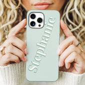 Schattig Mintgroen Minimalistisch Aangepaste Naam Case-Mate iPhone Case