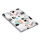 Schattig modern aangepast bureaubladpatroon notitieboek (Rechterzijde)