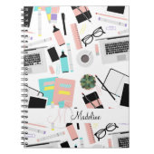 Schattig modern aangepast bureaubladpatroon notitieboek (Voorkant)