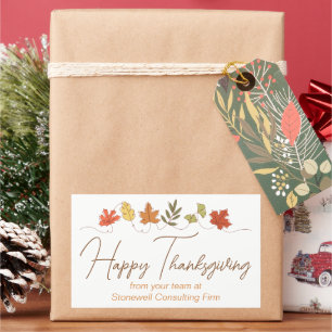 Schattig modern bedrijf fijne thanksgiving bladere rechthoekige sticker