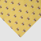 Schattig modern bijenpatroon geel tissuepapier (Detail)