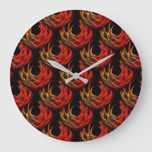 Schattig Modern Boho Elegant Abstract Kunstpatroon Grote Klok (Voorkant)