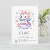 Schattig Modern Dragon Baby shower Kaart (Staand voorkant)