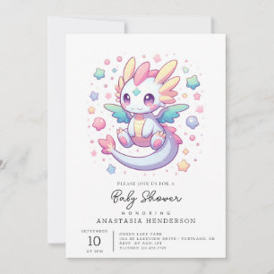 Schattig Modern Dragon Baby shower Kaart