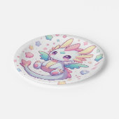 Schattig Modern Dragon Baby shower Papieren Bordje (Gekanteld)