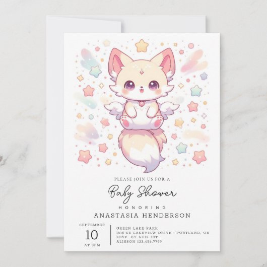 Schattig modern Fox Baby shower Kaart (Voorkant)