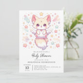 Schattig modern Fox Baby shower Kaart (Staand voorkant)
