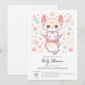 Schattig modern Fox Baby shower Kaart (Voorkant / Achterkant)