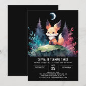 Schattig Modern Fox Verjaardag digitaal Kaart (Voorkant / Achterkant)