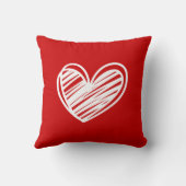 Schattig Modern Hart Wit Rood Elegant Valentijnsda Kussen (Achterkant)