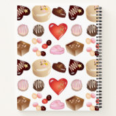 Schattig Modern Kleurrijk Chocolade Hart Snoepgoed Notitieboek (Achterkant)