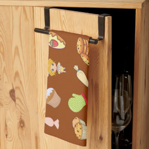 Schattig modern kookpatroon chef-bruin theedoek