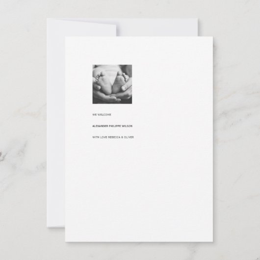 SCHATTIG | Modern & Liefdevolle geboortekaartje Save The Date (Achterkant)