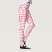 Schattig Modern Meisje Wit Roze Gingham Plaid Leggings (Rechts)