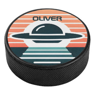 Schattig modern minimalistisch UFO-ontwerp bij zon Hockey Puck