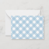 Schattig Modern Pastel Lichtblauw Gingham Plaid Ru Notitiekaartje (Achterkant)