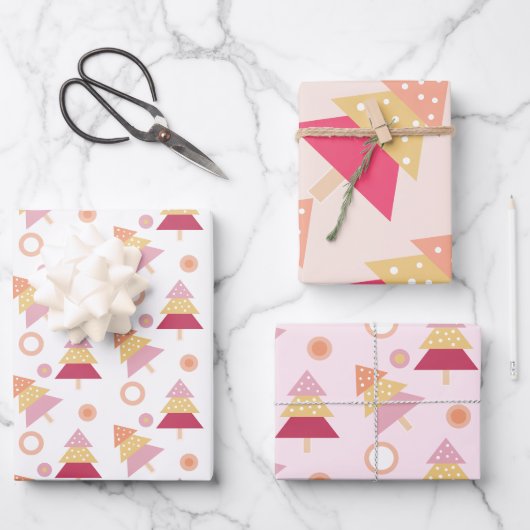 Schattig Modern Roze Feest Inpakpapier Vel (Voorkant)