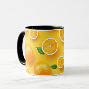 Schattig Modern Uniek Citrusfruit Kunstpatroon Mok