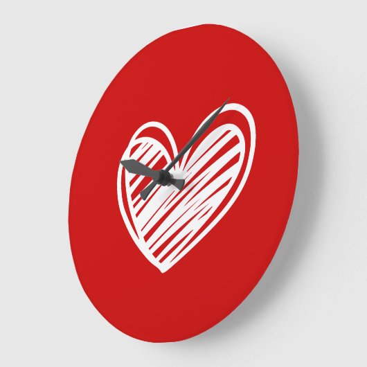 Schattig Modern Uniek Rode Harten Elegant Romantis Grote Klok (Hoek)