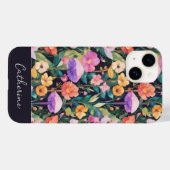 Schattig modern wilde bloem paddenstoel patroon me Case-Mate iPhone case (Achterkant (horizontaal))