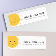 Schattig modern zonnetje glimlachend retouradres