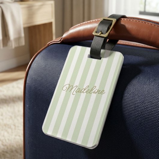 Schattig Moderne Gepersonaliseerde Kust Sage Gestr Bagagelabel