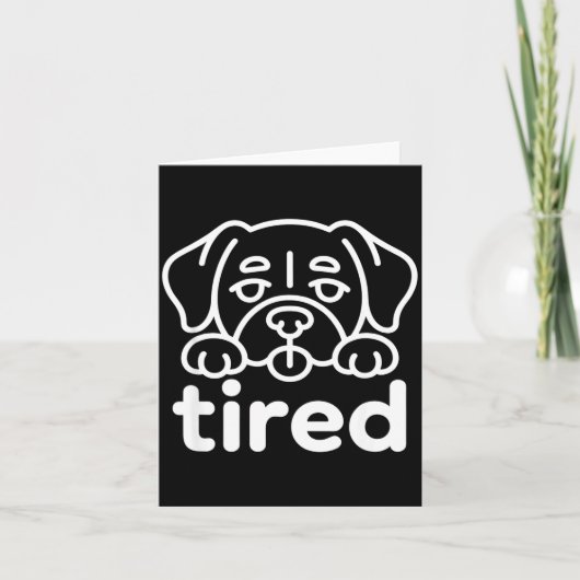 Schattig moe hond ontwerp kaart (Voorkant)