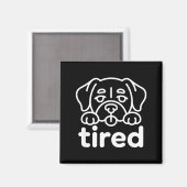Schattig moe hond ontwerp magneet (Voorkant / Achterkant)