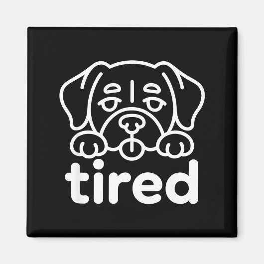 Schattig moe hond ontwerp magneet (Voorkant)