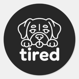 Schattig moe hond ontwerp ronde sticker