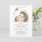 Schattig Moeder En Baby Hedgehog Baby shower Kaart (Staand voorkant)