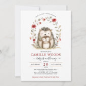 Schattig Moeder En Baby Hedgehog Baby shower Kaart (Voorkant)