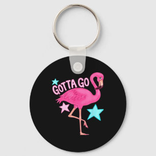 Schattig Moet Gaan Flamingo Grappig Meisjesachtig  Sleutelhanger