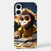 Schattig Monkey Accountant iPhone 16 Hoesje (Achterkant)