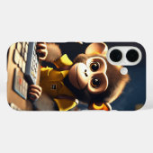 Schattig Monkey Accountant iPhone 16 Hoesje (Achterkant (horizontaal))