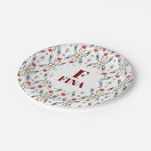 schattig monogram aangepaste Scandinavische volksk Papieren Bordje (Gekanteld)