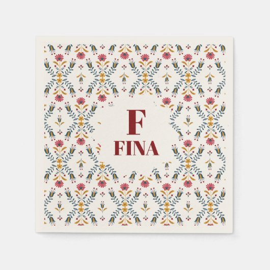 schattig monogram aangepaste Scandinavische volksk Servet (Voorkant)