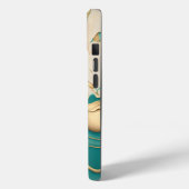 Schattig Monogram Aqua Goud Vloeibare Kunst Marmer Case-Mate iPhone Case (Achterkant / Links)