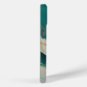 Schattig Monogram Aqua Goud Vloeibare Kunst Marmer Case-Mate iPhone Case (Achterkant / Rechts)