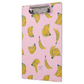 Schattig Monogram Gele Bananen in Roze Achtergrond Klembord (Links)