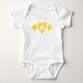 Schattig Monogram Gele Harten Romper (Voorkant)
