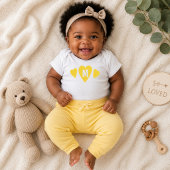 Schattig Monogram Gele Harten Romper