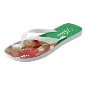 Schattig monogram l Zomerstrand l Groen Bourgondië Teenslippers (Schuin)