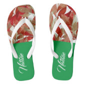 Schattig monogram l Zomerstrand l Groen Bourgondië Teenslippers (Voetbed)