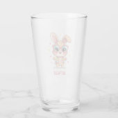 Schattig monogram meisjesachtig konijn met bril glas (Achterkant)
