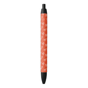 Schattig Monogram Rode Harten & Liefdeslettering Blauwe Inkt Pen