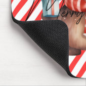 Schattig monogram Rode witte strepen Ornamenten Muismat (Hoek)