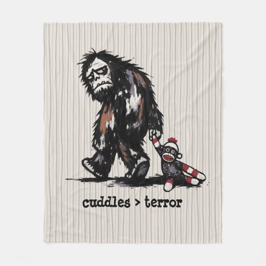 Schattig Monster Bigfoot Sock Monkey Speelgoed Gra Fleece Deken (Voorkant)