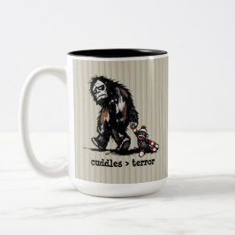 Schattig Monster Bigfoot Sock Monkey Speelgoed Gra Tweekleurige Koffiemok